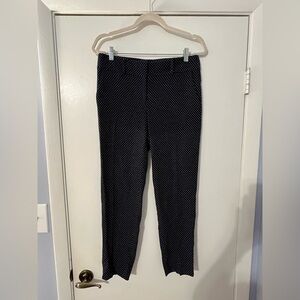 Ann Taylor Cropped Navy and White Patterned Garment